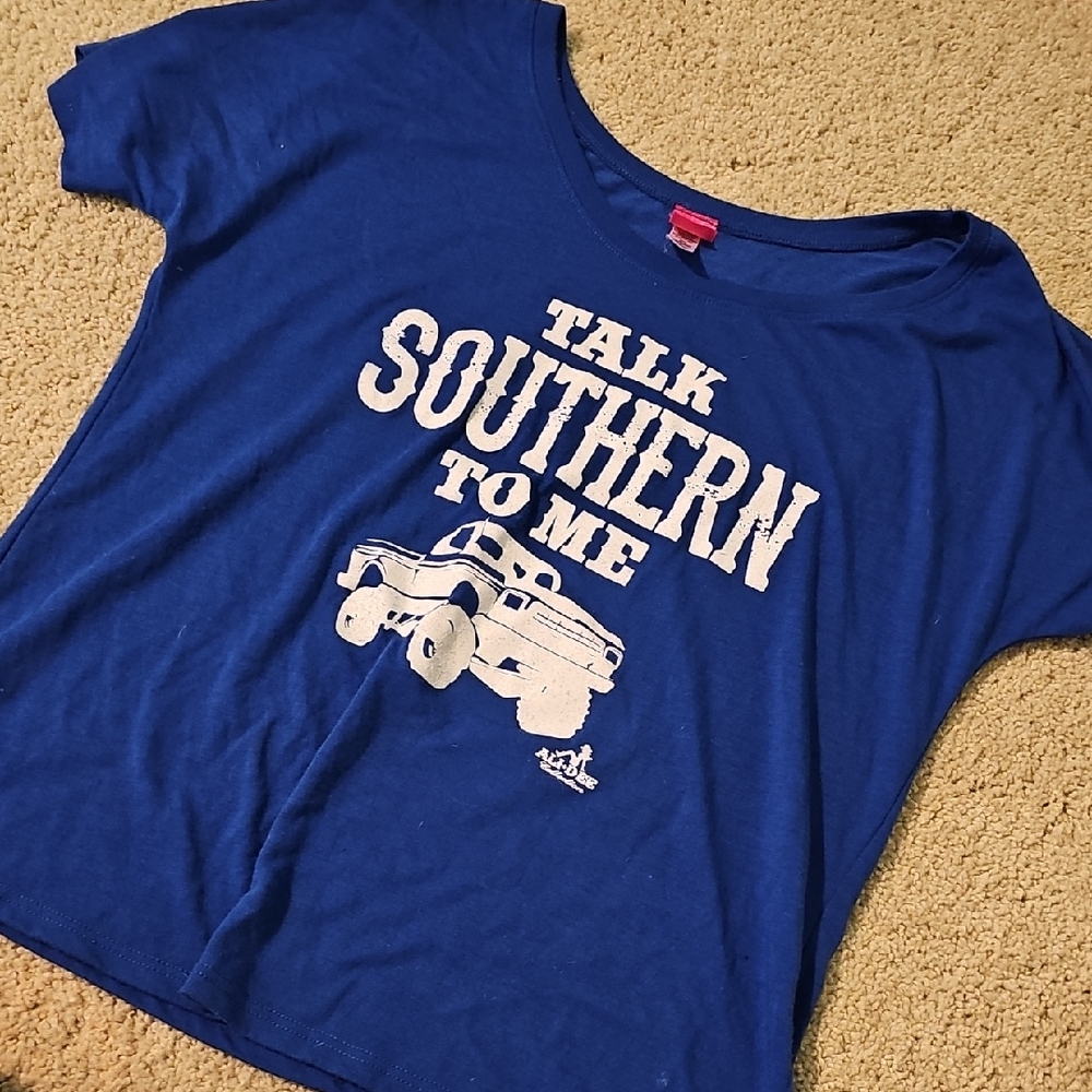 Blue Shirt with Graphic Print